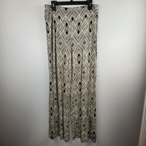 Cato Woman Black Cream Geometric Diamond Wide Leg Palazzo Pants Plus Size 14/16W